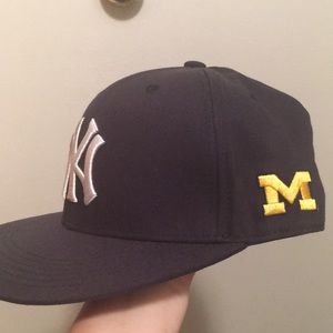 Yankees flat brim with Michigan logo